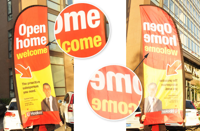 Banner de lágrima 4m con base en cruz - SIGN COLOMBIA Plotter de corte