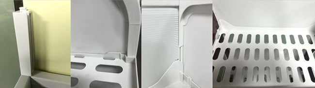 Exhibidor de suelo plástico y hierro de 1250 x 500mm