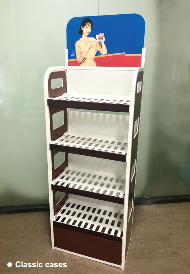 Exhibidor de suelo plástico y hierro de 1250 x 500mm