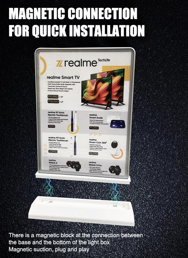 Caja de luz, Letrero de mesa LED recargable de 2 lados A4 - SIGN COLOMBIA Plotter de corte