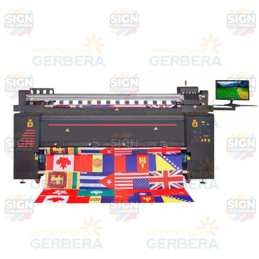 Impresora digital de banderas de gran formato de 2,3 m para impresión directa sobre tela con 4 cabezales de impresión Epson 3200 - SIGN COLOMBIA Plotter de corte