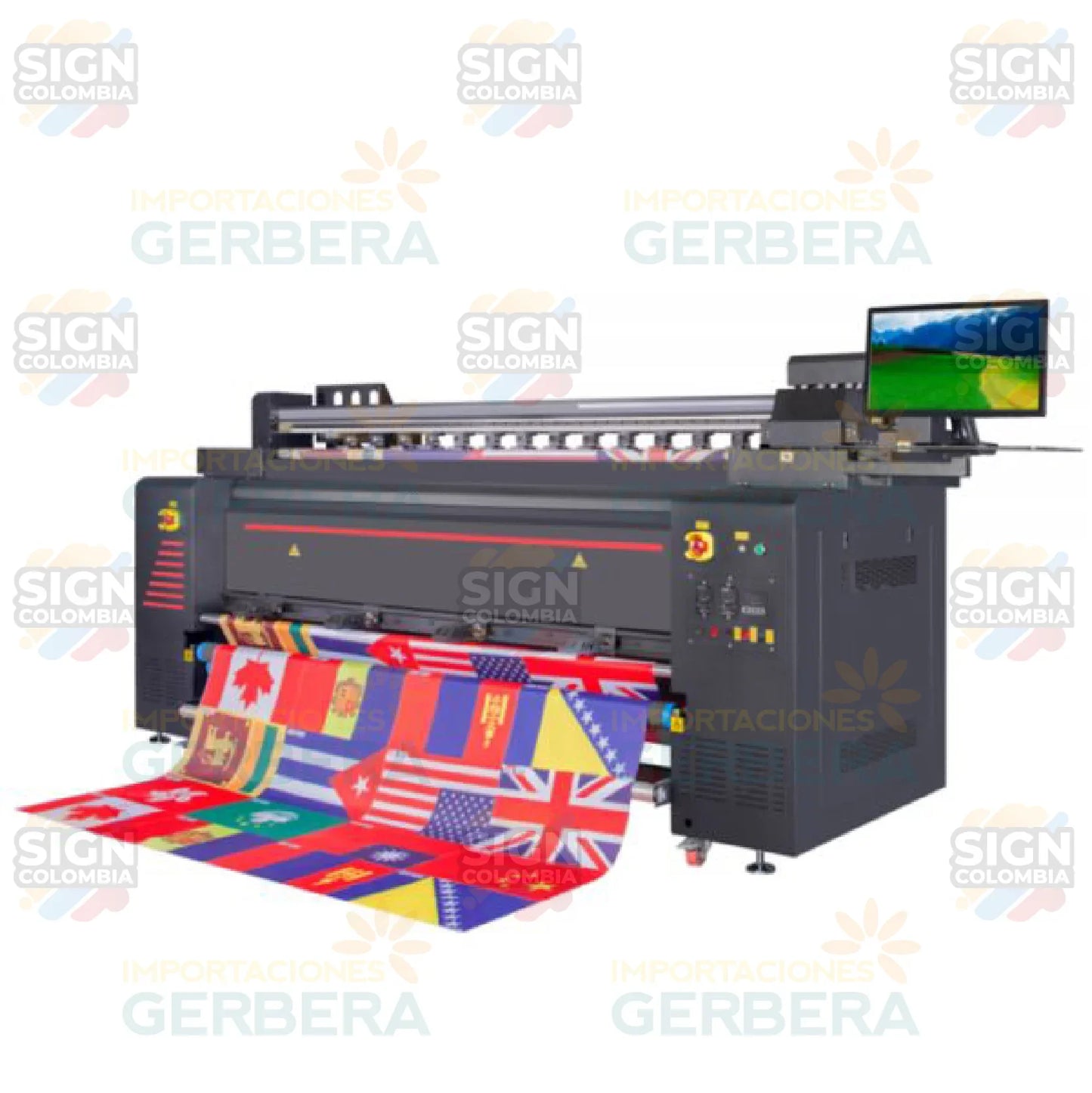 Impresora digital de banderas de gran formato de 2,3 m para impresión directa sobre tela con 4 cabezales de impresión Epson 3200 - SIGN COLOMBIA Plotter de corte
