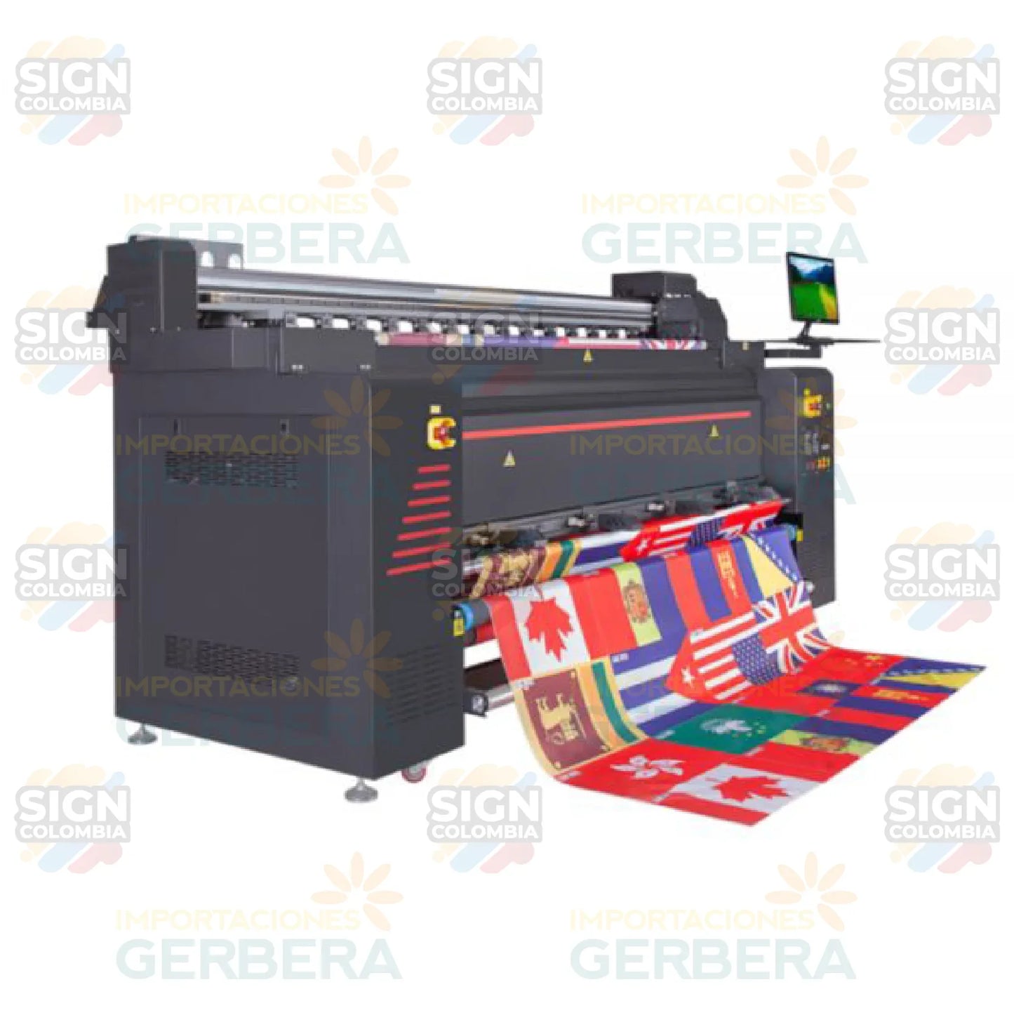 Impresora digital de banderas de gran formato de 2,3 m para impresión directa sobre tela con 4 cabezales de impresión Epson 3200 - SIGN COLOMBIA Plotter de corte