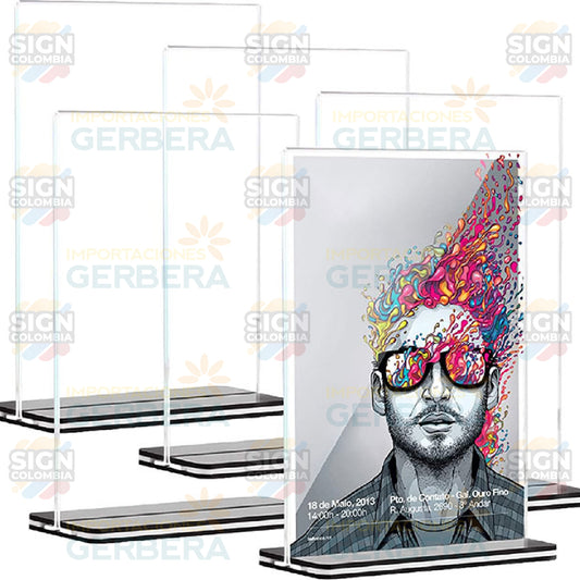Soporte de acrílico con base negra - SIGN COLOMBIA Plotter de corte