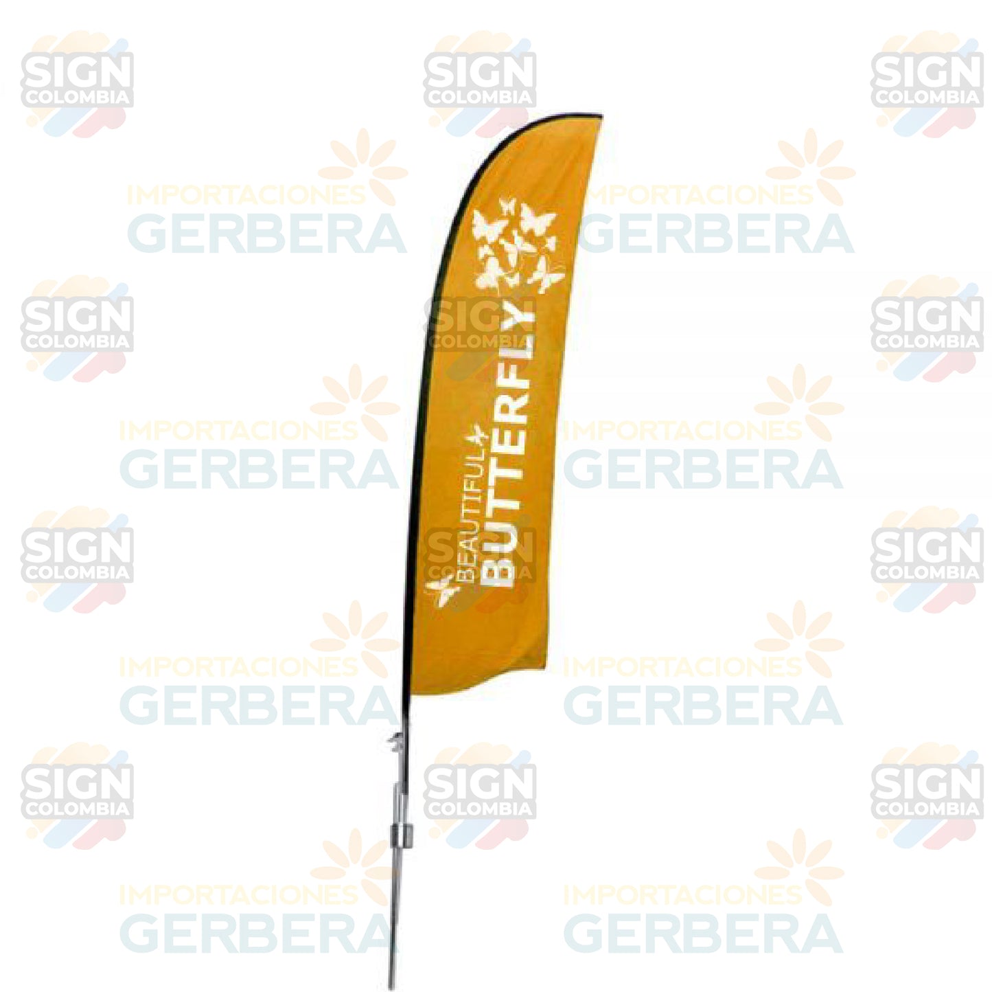 Banner de ala de 3,4m con base de pincho - SIGN COLOMBIA Plotter de corte