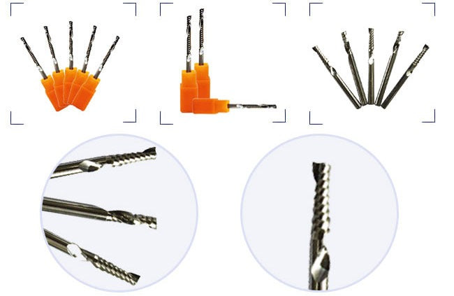 Brocas de corte CNC para fresado de extremo espiral de una sola flauta de 3,175 x 22 mm para tableros acrílicos - SIGN COLOMBIA Plotter de corte