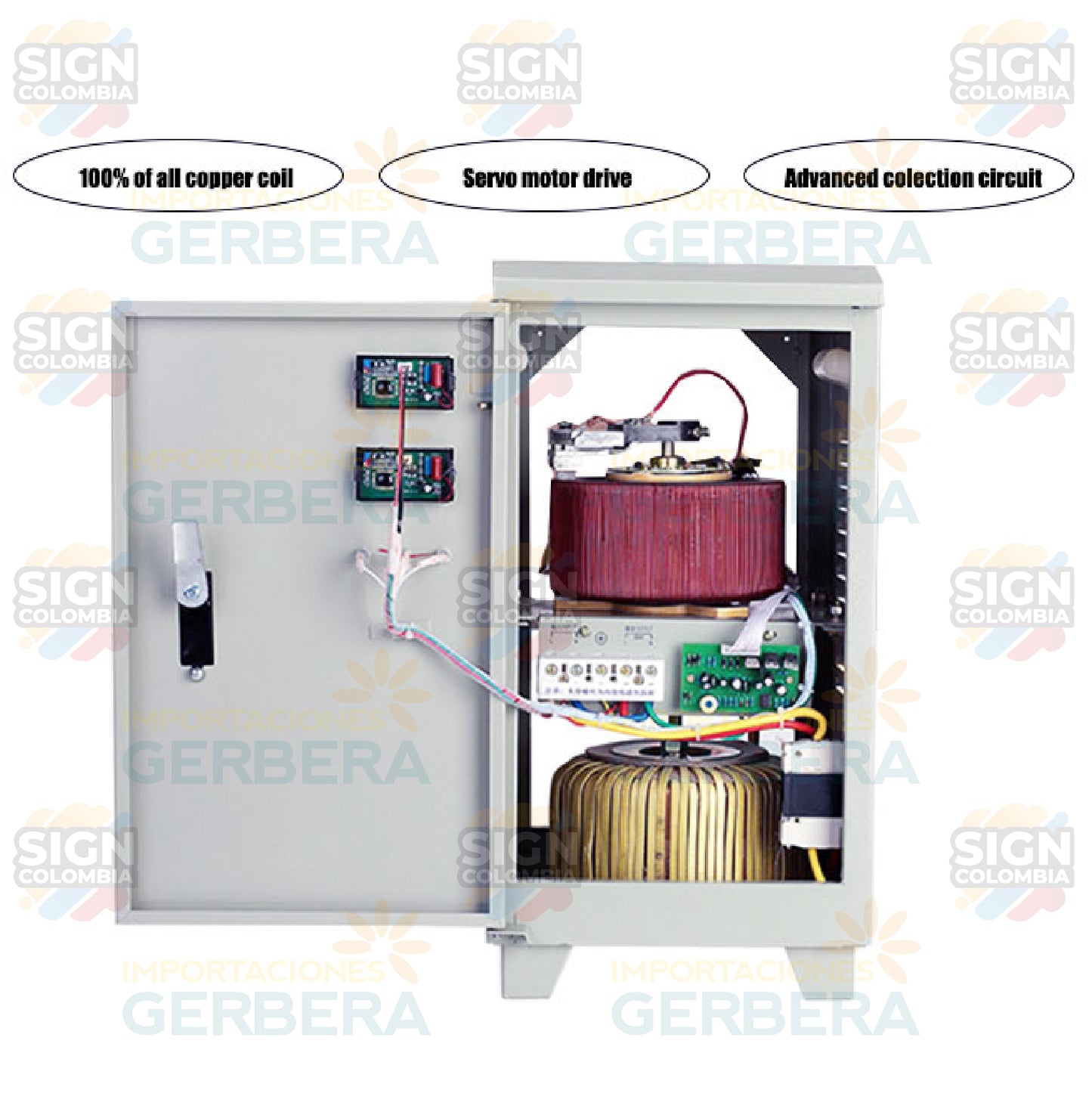 Transformador / Regulador de voltaje totalmente automático de 10/15kW, 220V - SIGN COLOMBIA Plotter de corte