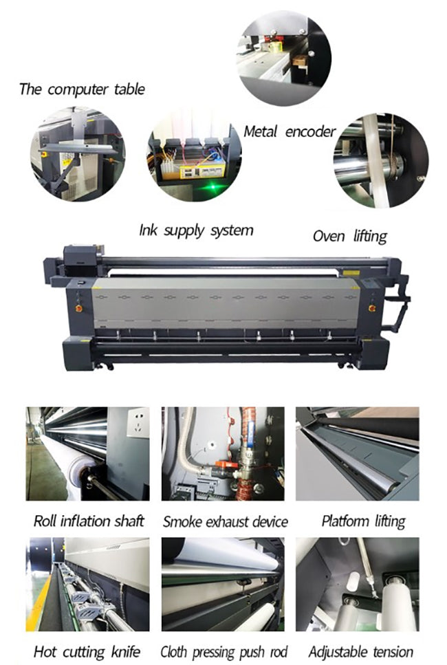 Impresora digital de banderas de gran formato con impresión directa sobre tela de 1,6 m/2,1 m/3,2 m y cabezal de impresión Epson 3200 de 2/4"