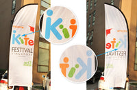 Banner de lágrima 4m con base en cruz - SIGN COLOMBIA Plotter de corte