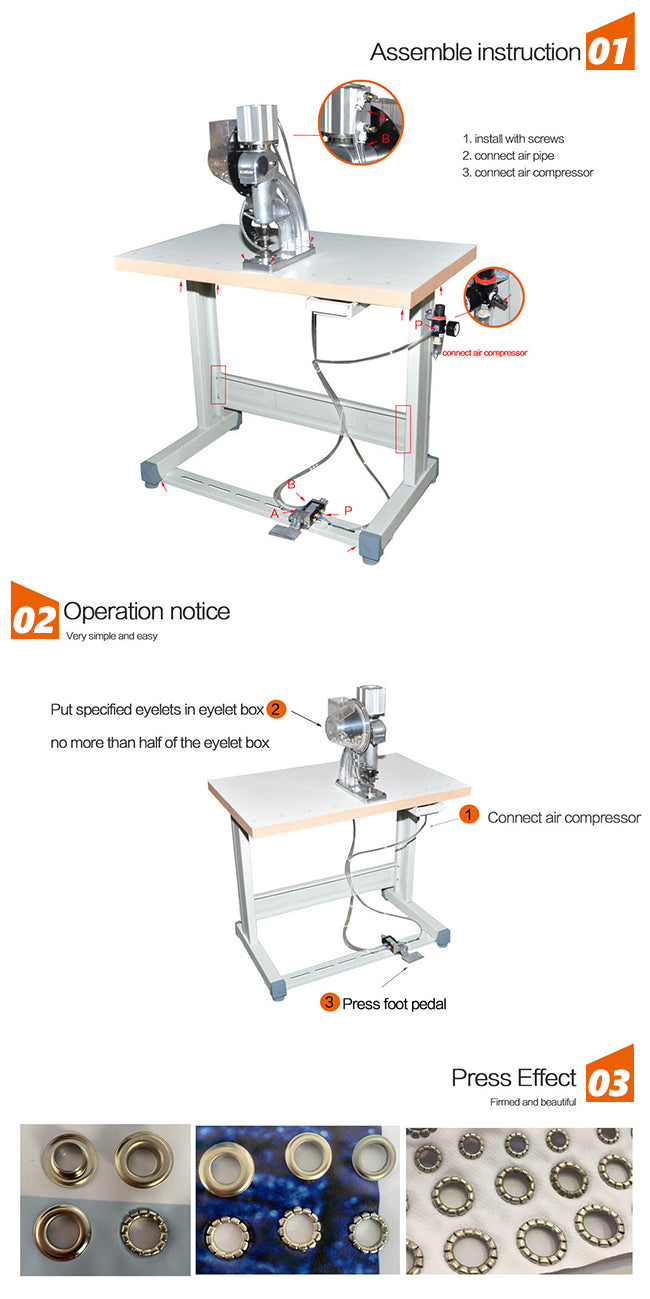 PM-1 Ojilladora Neumática con Mesa de Trabajo