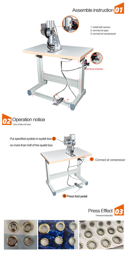 PM-1 Ojilladora Neumática con Mesa de Trabajo