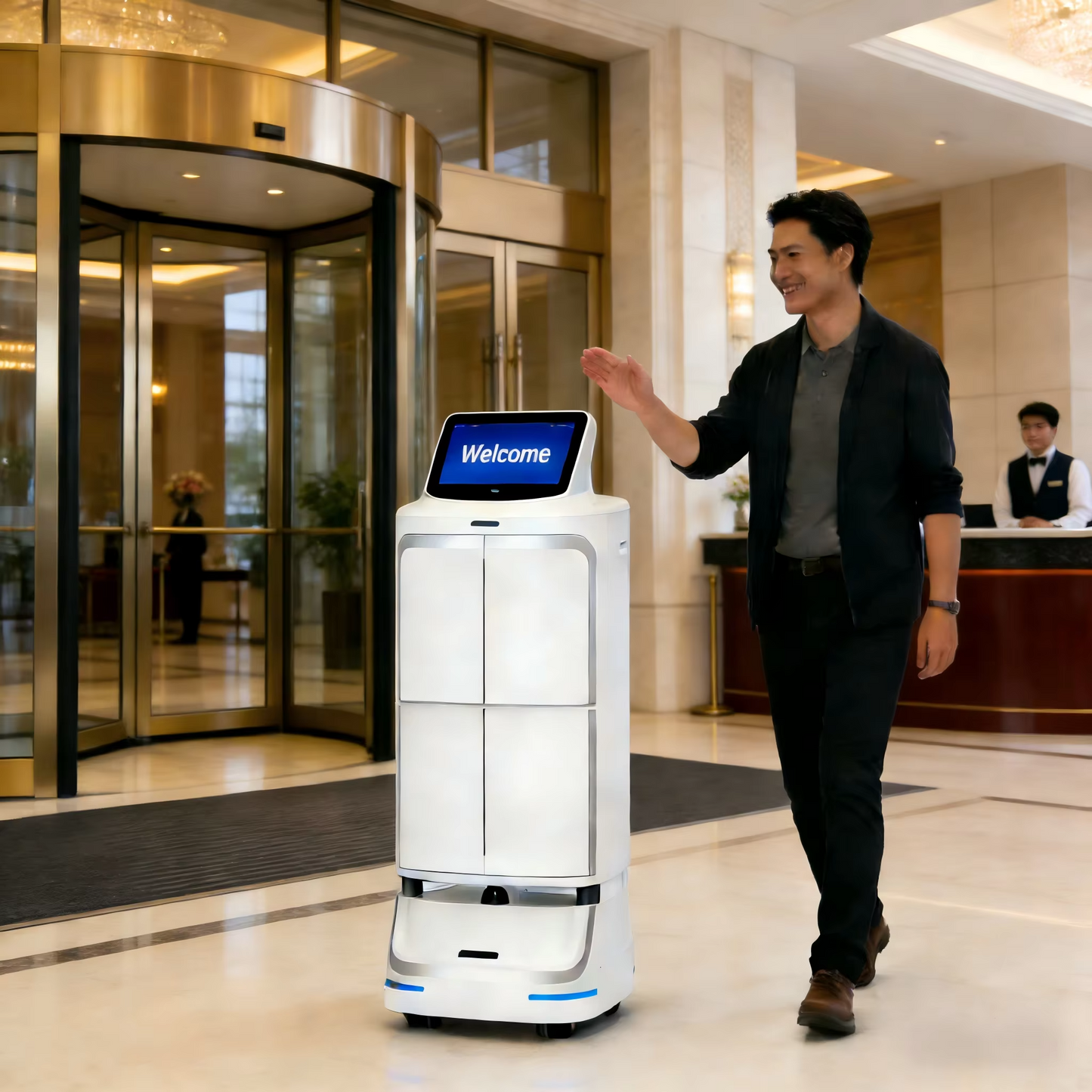 Robot de Entrega Renhuan Scud: Entrega de Comida, Amenidades para Habitaciones y Paquetes para Hoteles