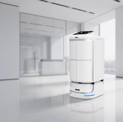 Robot de Entrega para Hoteles con IA, Navegación Autónoma e Integración con Ascensor para Servicio a la Habitación sin Contacto