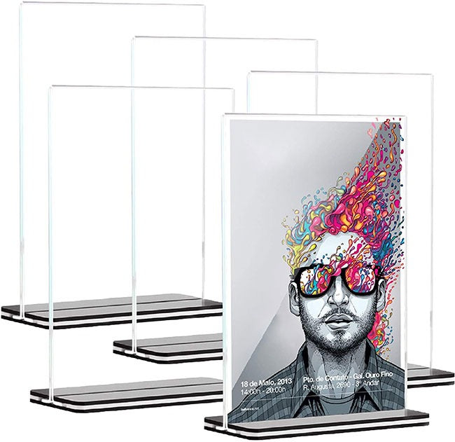 Soporte de acrílico con base negra