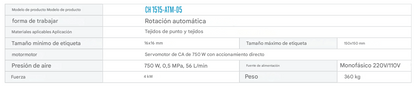 Termofijadora automática multifuncional de cinco estaciones 15x15
